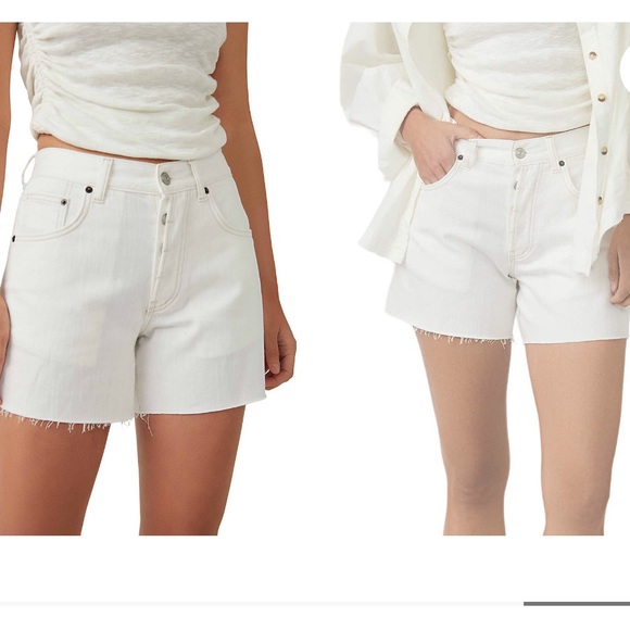 ✅✅🌷Free People “ We the Free” Ivy Mid Rise Short 31 Crystal Clear - Picture 3 of 11